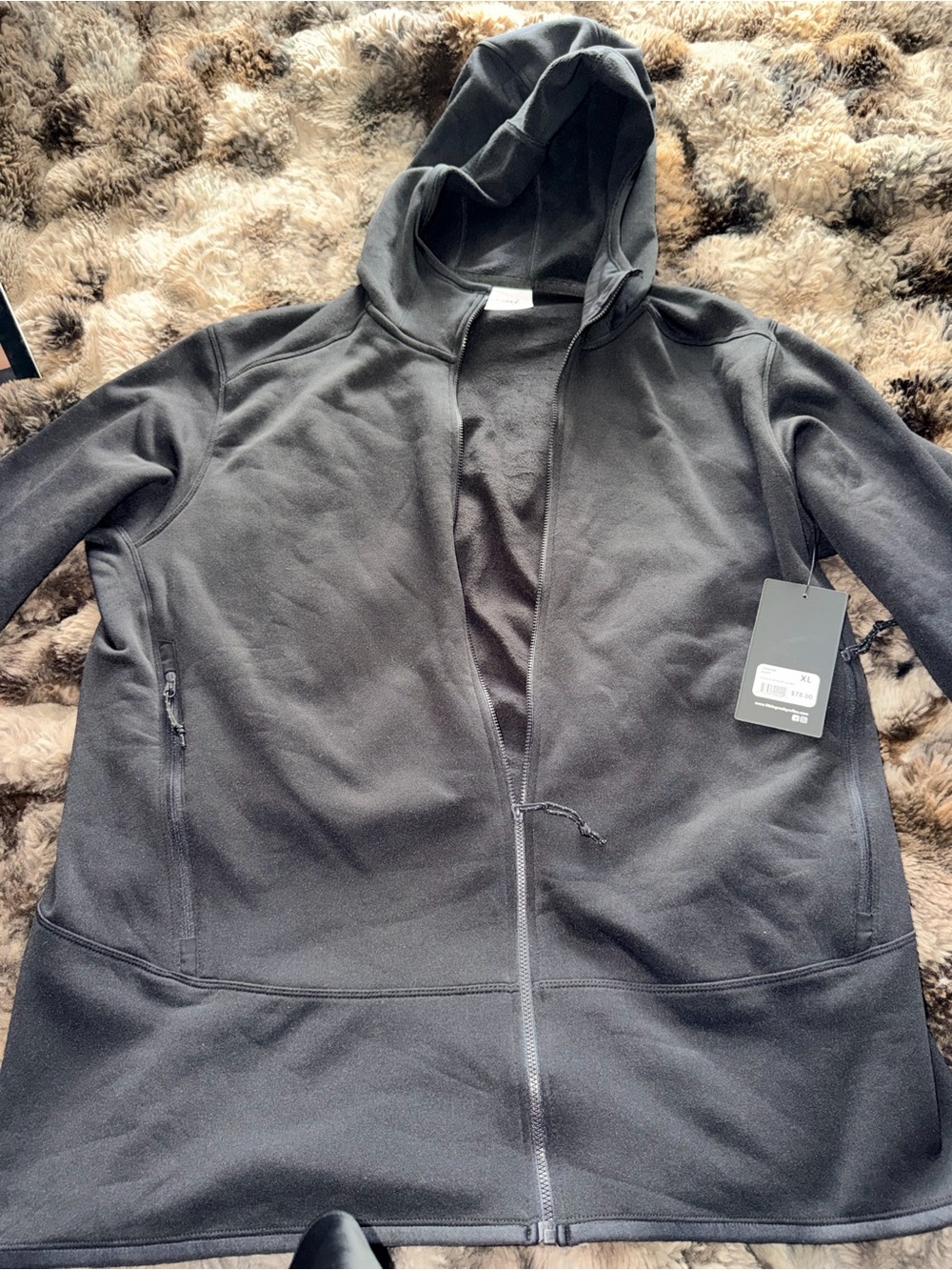 90 Degree By Reflex Black Jacket with Faux Fur Lining